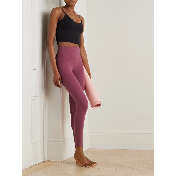 Lululemon Align High-Rise Leggings Dark Pink Elastic Waist Pull-On Sz 8 Women's - Picture 1 of 7